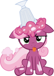 Size: 3153x4401 | Tagged: dead source, safe, artist:ourloveistragical, cheerilee, g4, cheeribetes, cute, filly, filly cheerilee, foal, messy, milkshake, recolor, simple background, tongue out, transparent background, vector