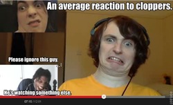 Size: 640x390 | Tagged: safe, anti-clop, arin hanson, barely pony related, caption, cloppers, egoraptor, faic, image macro, jack t. herbert, lol, ratchetness, reaction image, roflbot, text, wat