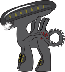 Size: 446x497 | Tagged: safe, artist:ballziggler, xenomorph, alien (franchise), ponified, simple background, solo, transparent background