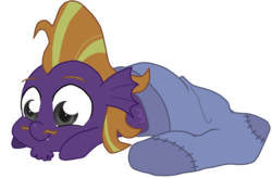 Size: 758x497 | Tagged: safe, artist:egophiliac, edit, steven magnet, sea serpent, g4, clothes, cute, magnetbetes, male, recolor, simple background, sock, sock filly, socks, solo, transparent background, younger