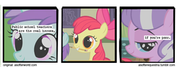 Size: 720x275 | Tagged: safe, artist:limeylassen, apple bloom, diamond tiara, g4, a softer world