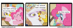 Size: 720x275 | Tagged: safe, artist:limeylassen, gilda, pinkie pie, griffon, g4, a softer world