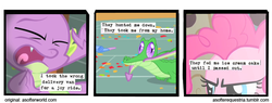 Size: 720x275 | Tagged: safe, artist:limeylassen, gummy, pinkie pie, spike, g4, a softer world