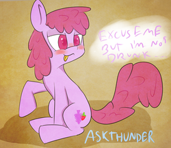 Size: 2041x1765 | Tagged: safe, artist:thunderpon, berry punch, berryshine, g4, 30 minute art challenge, blushing, drunk