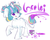 Size: 1071x851 | Tagged: safe, artist:clovercoin, artist:starlightlore, oc, oc only, oc:lorelei, classical unicorn, pony, horn, leonine tail, paint, prehensile tail, solo, writing