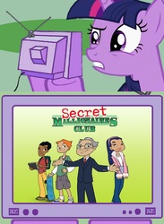 Size: 563x771 | Tagged: safe, twilight sparkle, human, g4, exploitable meme, secret millionaires club, tv meme, warren buffet