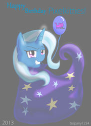 Size: 1700x2339 | Tagged: safe, artist:stepany1234, trixie, g4, balloon