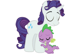 Size: 1024x733 | Tagged: safe, artist:angel147196, rarity, spike, dragon, pony, unicorn, g4, barb, elusive, eyes closed, female, male, rule 63, ship:barlusive, ship:sparity, shipping, simple background, stallion, straight, transparent background