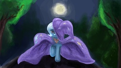 Size: 1600x900 | Tagged: safe, artist:malinetourmaline, trixie, pony, g4, alicorn amulet, female, mare, solo