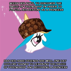 Size: 400x400 | Tagged: safe, princess celestia, g4, hat, meme, scumbag celestia, scumbag hat, scumbag steve, text, twilight will outlive her friends