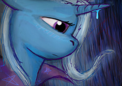 Size: 800x566 | Tagged: safe, artist:owlor, trixie, g4, rain, sad, the sad and depressive trixie