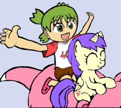 Size: 1896x1688 | Tagged: safe, alula, pluto, princess erroria, alicorn, human, pony, slowpoke (pokémon), g4, 404, koiwai yotsuba, pokémon, yotsuba