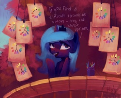 Size: 2874x2323 | Tagged: dead source, safe, artist:holivi, princess luna, pony, g4, colors, female, guide, solo