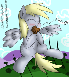 Size: 1086x1200 | Tagged: safe, artist:ziemniax, derpy hooves, pegasus, pony, g4, 30 minute art challenge, female, mare, muffin, solo