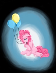 Size: 1257x1633 | Tagged: safe, artist:skechygrl, pinkie pie, g4, balloon, sad, solo