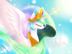 Size: 800x600 | Tagged: safe, artist:nekosparker, princess celestia, alicorn, pony, g4, female, solo