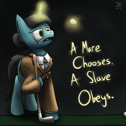 Size: 1000x1000 | Tagged: safe, artist:reakkorshrike, andrew ryan, bioshock, ponified, rule 63