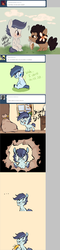 Size: 922x3861 | Tagged: safe, artist:littlericepaddy, shady daze, oc, oc:rice paddy, g4, bag, blushing, colt, comic, foal, male, rubber chicken, shipping, tree, tumblr, unimpressed, window