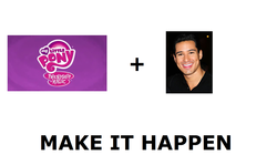 Size: 1337x796 | Tagged: safe, g4, cracked, exploitable meme, make it happen, mario lopez, meta, my little pony logo