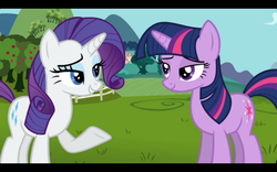 Size: 1440x900 | Tagged: safe, screencap, rarity, twilight sparkle, g4, keep calm and flutter on, out of context