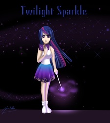 Size: 2550x2839 | Tagged: safe, artist:dragoniceicecrystal, twilight sparkle, human, g4, humanized, solo, wand