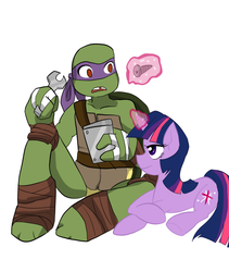 Size: 800x950 | Tagged: safe, twilight sparkle, pony, unicorn, g4, crossover, donatello, donatwi, teenage mutant ninja turtles, tmnt 2012, unicorn twilight