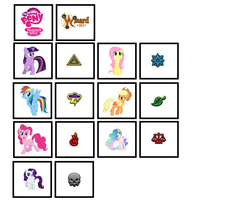 Size: 1260x1024 | Tagged: safe, applejack, fluttershy, pinkie pie, princess celestia, rainbow dash, rarity, twilight sparkle, g4, comparison chart, mane six, wizard 101