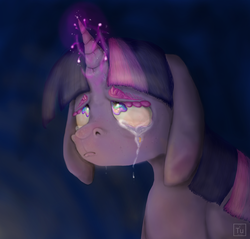 Size: 2808x2679 | Tagged: safe, artist:nexttuesdaymorning, twilight sparkle, fish, g4, crying, solo