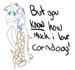 Size: 800x750 | Tagged: safe, shining armor, friendship is witchcraft, g4, corndog, francis sparkle, outfit made of corndogs