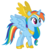 Size: 644x696 | Tagged: artist needed, safe, rainbow dash, alicorn, pony, g4, alternate hairstyle, female, race swap, rainbowcorn, solo