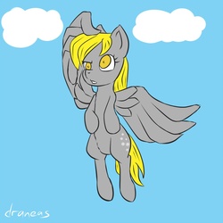 Size: 1000x1000 | Tagged: safe, artist:draneas, derpy hooves, pony, g4, 30 minute art challenge, wings