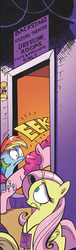 Size: 192x633 | Tagged: safe, idw, official comic, fluttershy, pinkie pie, rainbow dash, g4, micro-series #3, my little pony micro-series, spoiler:comic, backstage, dressing room, kazumi theater