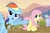 Size: 600x390 | Tagged: safe, screencap, flitter, fluttershy, rainbow dash, g4, hurricane fluttershy, my little pony: friendship is magic, official, cropped, goggles, pointing