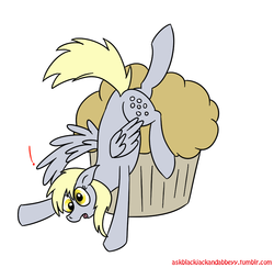 Size: 830x811 | Tagged: safe, artist:blackjackandabbeyy, derpy hooves, pegasus, pony, g4, 30 minute art challenge, female, giant muffin, mare, muffin