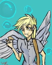 Size: 1280x1600 | Tagged: artist needed, safe, derpy hooves, human, g4, 30 minute art challenge, humanized, winged humanization