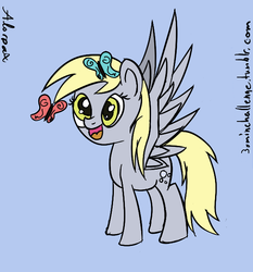 Size: 580x623 | Tagged: safe, artist:alorpax, derpy hooves, butterfly, pegasus, pony, g4, 30 minute art challenge, female, mare