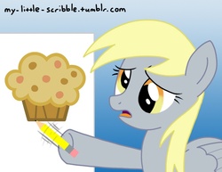 Size: 792x612 | Tagged: safe, artist:scribble, derpy hooves, pegasus, pony, g4, 30 minute art challenge, female, mare, muffin