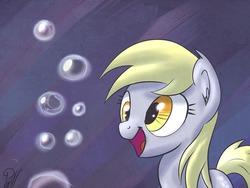 Size: 1280x960 | Tagged: safe, artist:pirill, derpy hooves, pony, g4, 30 minute art challenge, bubble, cute, female, mare, solo