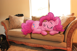 Size: 4272x2848 | Tagged: safe, artist:sniper6vs7rocket, pinkie pie, g4, couch, ponies in real life, sleeping, vector