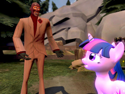 Size: 1024x768 | Tagged: safe, artist:hano, twilight sparkle, g4, 3d, female, gmod, hat, male, spy, spy (tf2), team fortress 2