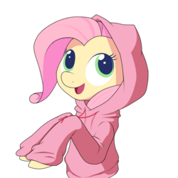 Size: 1150x1150 | Tagged: safe, anonymous artist, fluttershy, pegasus, pony, g4, female, hoodie, mare