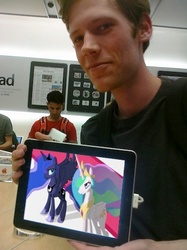 Size: 380x507 | Tagged: safe, princess celestia, princess luna, g4, ipad, moot, seems legit