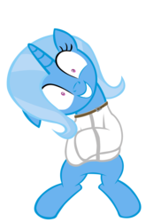 Size: 4000x5484 | Tagged: safe, artist:sofunnyguy, trixie, pony, unicorn, g4, absurd resolution, bipedal, bondage, crazy grin, crazy trixie, female, grin, insanity, mare, simple background, solo, straitjacket, transparent background, vector, wide eyes