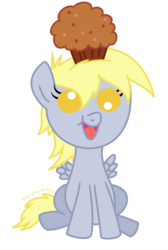 Size: 799x1188 | Tagged: safe, artist:bibliodragon, derpy hooves, pony, g4, baby, baby pony, cute, daaaaaaaaaaaw, derpabetes, female, filly, hnnng, muffin, solo, that pony sure does love muffins, younger