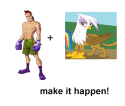 Size: 820x696 | Tagged: safe, gilda, griffon, g4, aran ryan, exploitable meme, make it happen, nintendo, punch-out!!, youtube link