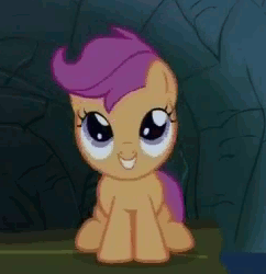 Size: 248x256 | Tagged: safe, screencap, scootaloo, pegasus, pony, g4, sleepless in ponyville, animated, cropped, cute, cutealoo, female, filly, headbob, solo