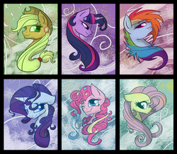 Size: 800x694 | Tagged: safe, artist:probablyfakeblonde, applejack, fluttershy, pinkie pie, rainbow dash, rarity, twilight sparkle, g4, mane six