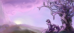 Size: 4500x2000 | Tagged: dead source, safe, artist:viwrastupr, twilight sparkle, alicorn, pony, g4, female, high res, immortality blues, looking up, mare, sad, sitting, solo, twilight sparkle (alicorn), twilight will outlive her friends