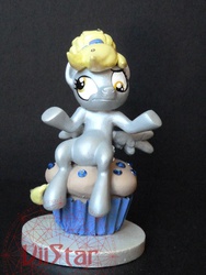 Size: 750x1000 | Tagged: safe, derpy hooves, pegasus, pony, g4, alternate hairstyle, awesome, customized toy, ebay, female, mare, muffin, sculpture, shrug