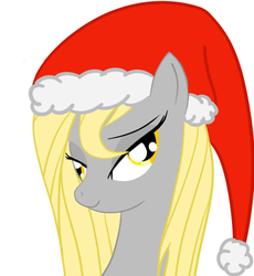 Size: 588x640 | Tagged: safe, artist:sirshiggydiggy, derpy hooves, pegasus, pony, g4, bedroom eyes, female, hat, mare, recolor, santa hat, solo
